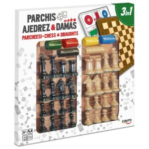 Parchís, ajedrez y damas de madera Cayro