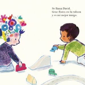 El niño con flores en la cabeza